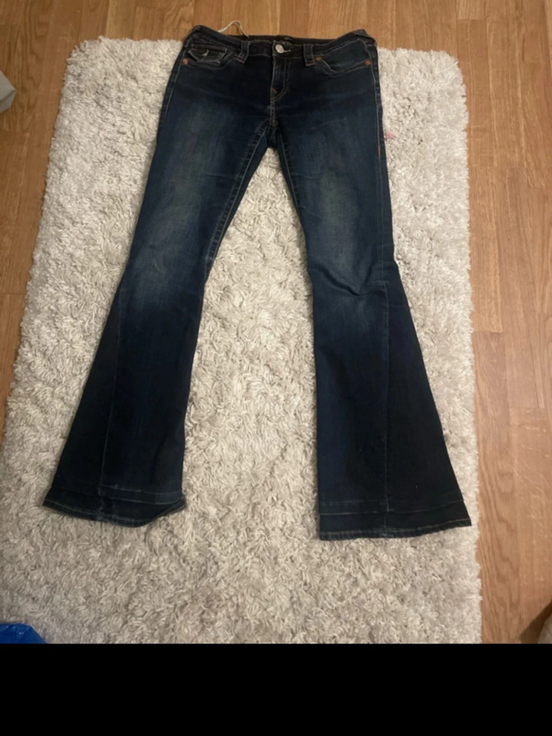 Mörkblå bootcut jeans - 5