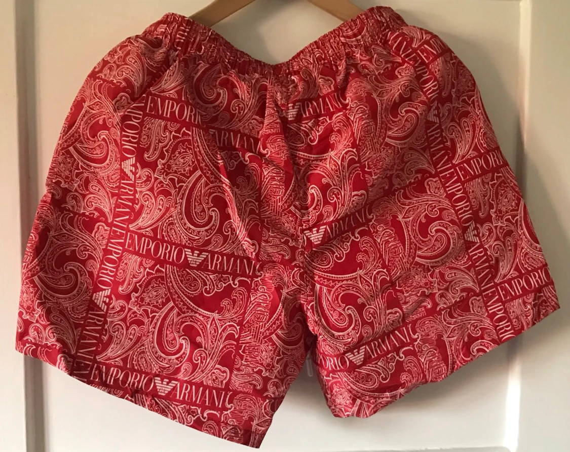Röda badbyxor Emporio Armani paisley - 2