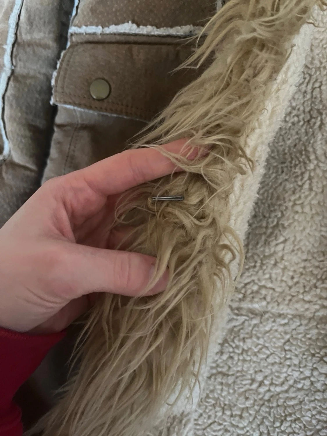 Brun fuskpälsfodrad kappa Vero Moda - 2