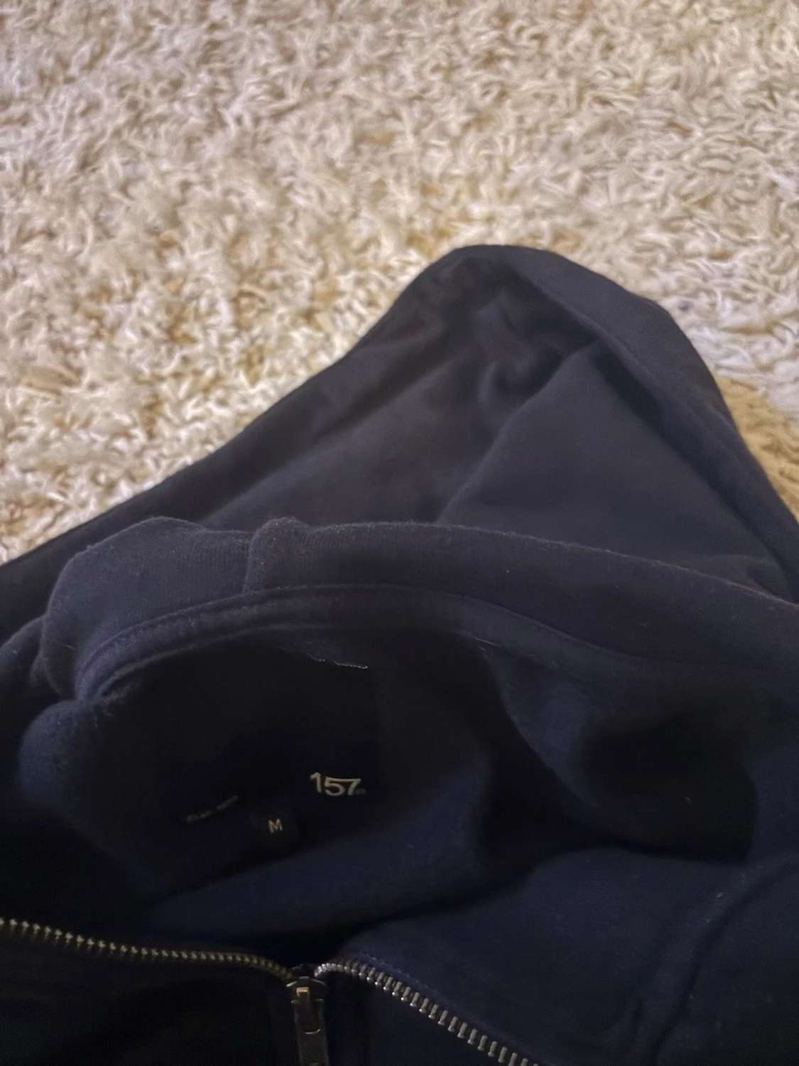 Svart zip hoodie med huva - 2
