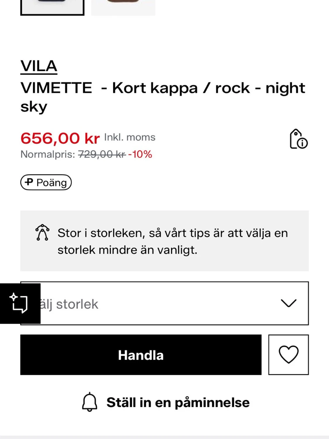 Marinblå dubbelknäppt kappa Vila - 3