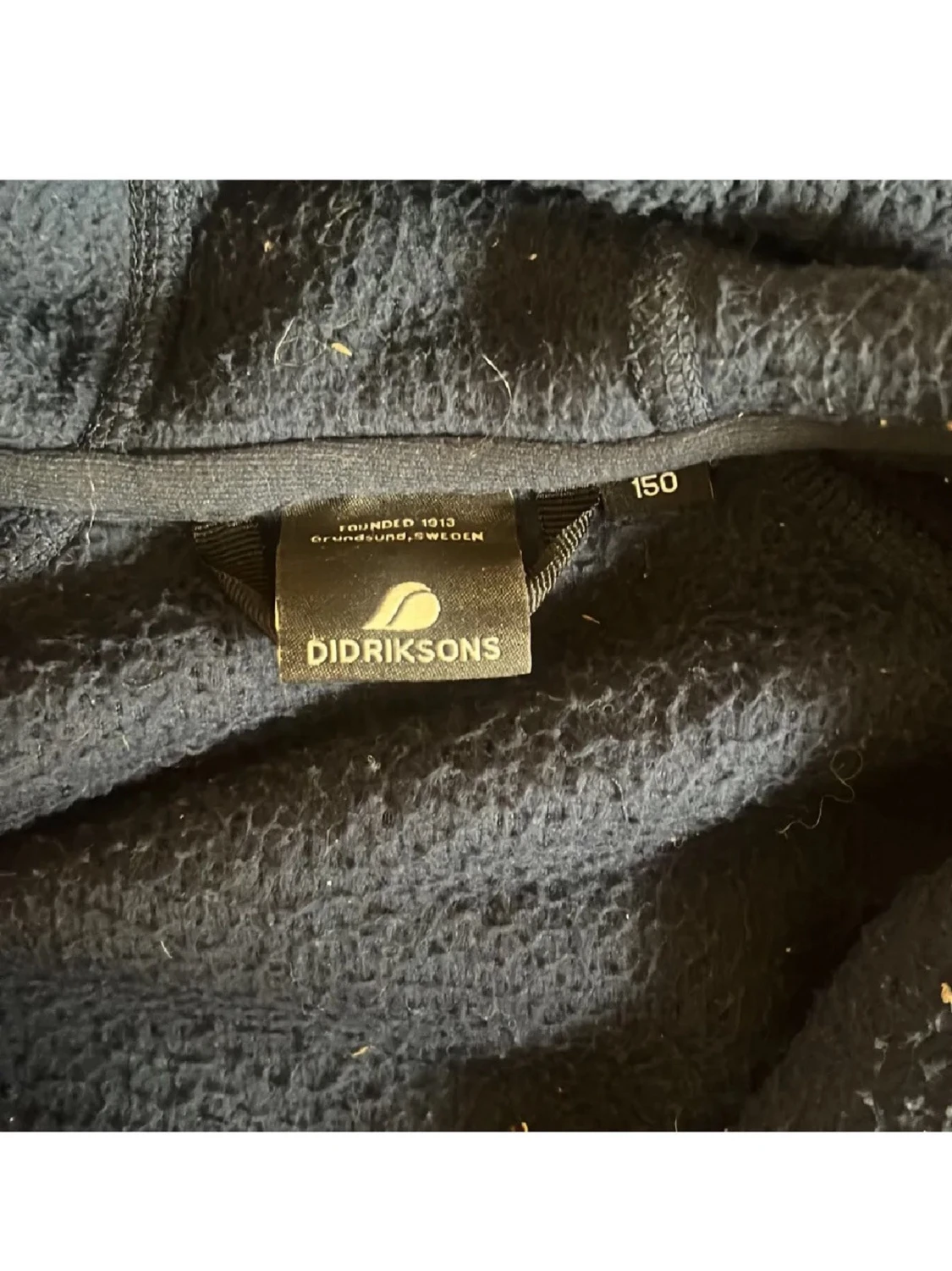Mörkblå fleecehoodie med dragkedja - 3