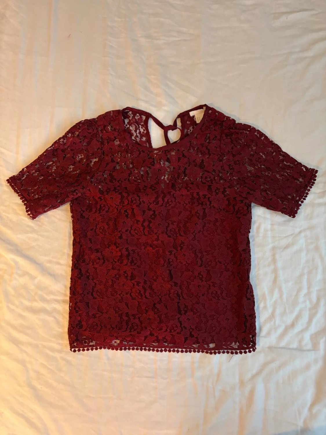Vinröd spetsblus - 2