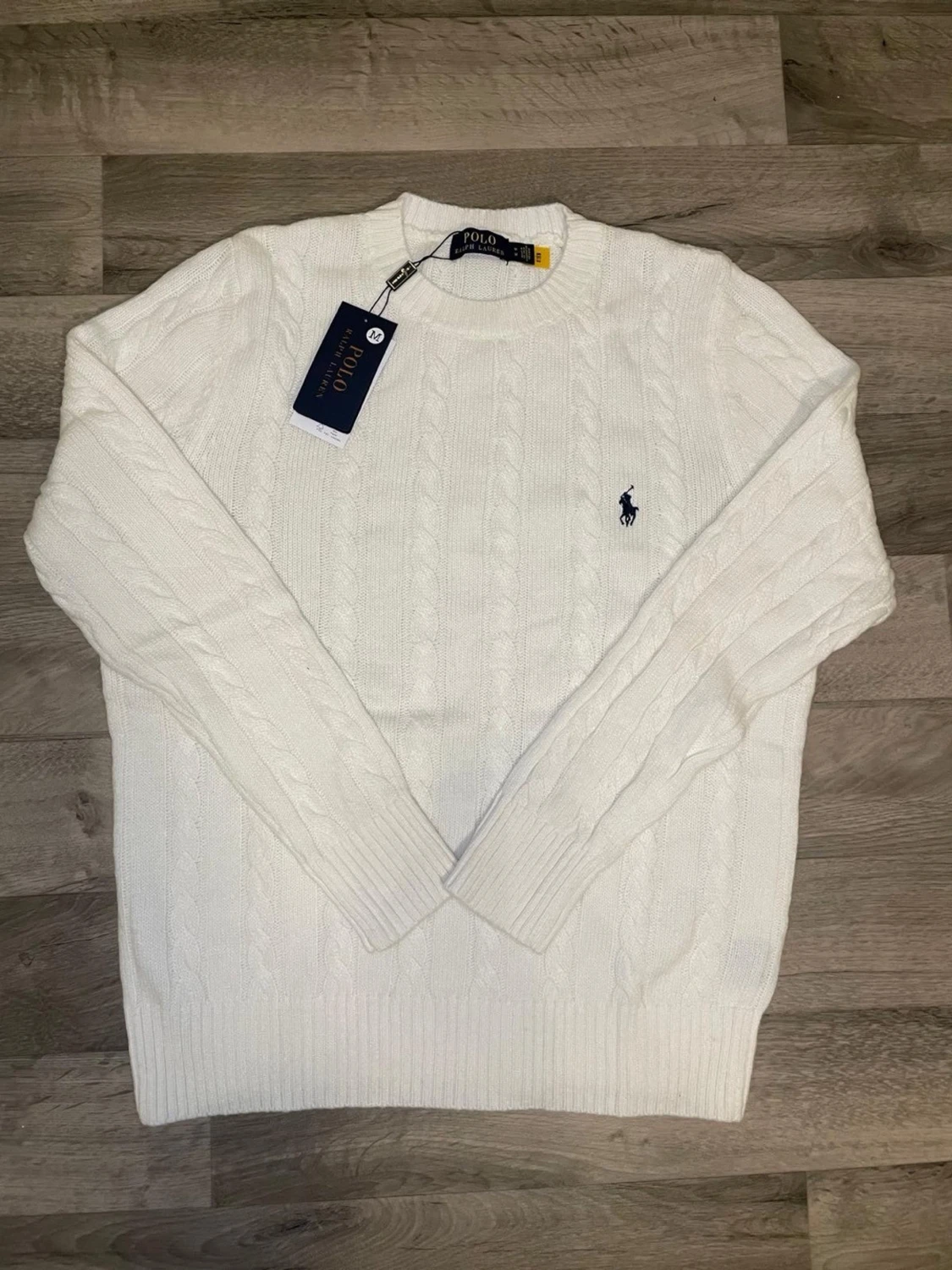 Vit kabelstickad tröja Polo Ralph Lauren - 1