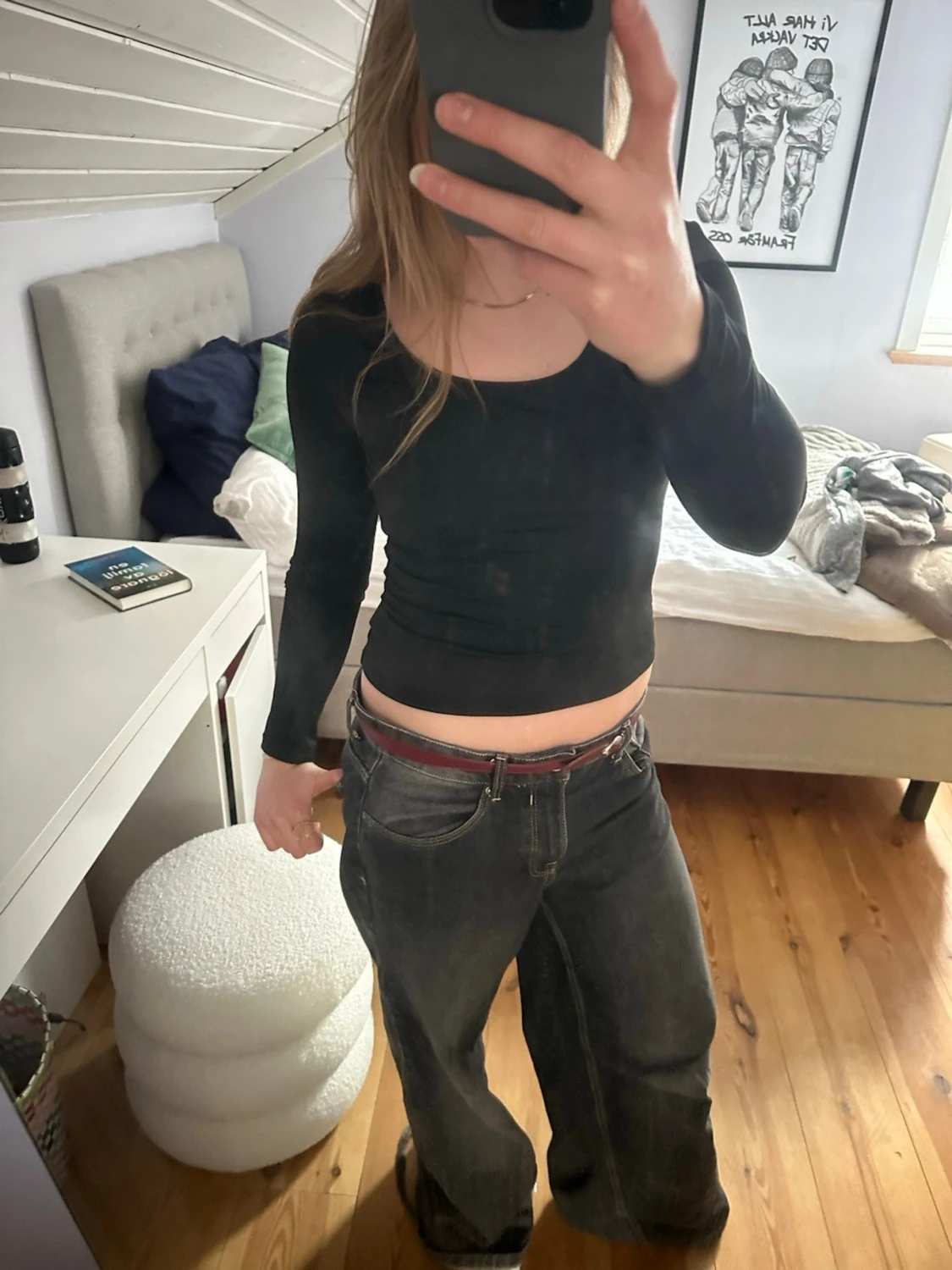 Svart långärmad topp - 1