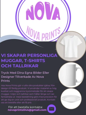 Personliga tryck från Nova Prints. Custom tröjor S-XXL - Nova Prints erbjuder personliga tryck på vita t-shirts, muggar och tallrikar. Du kan välja egen bild eller design.