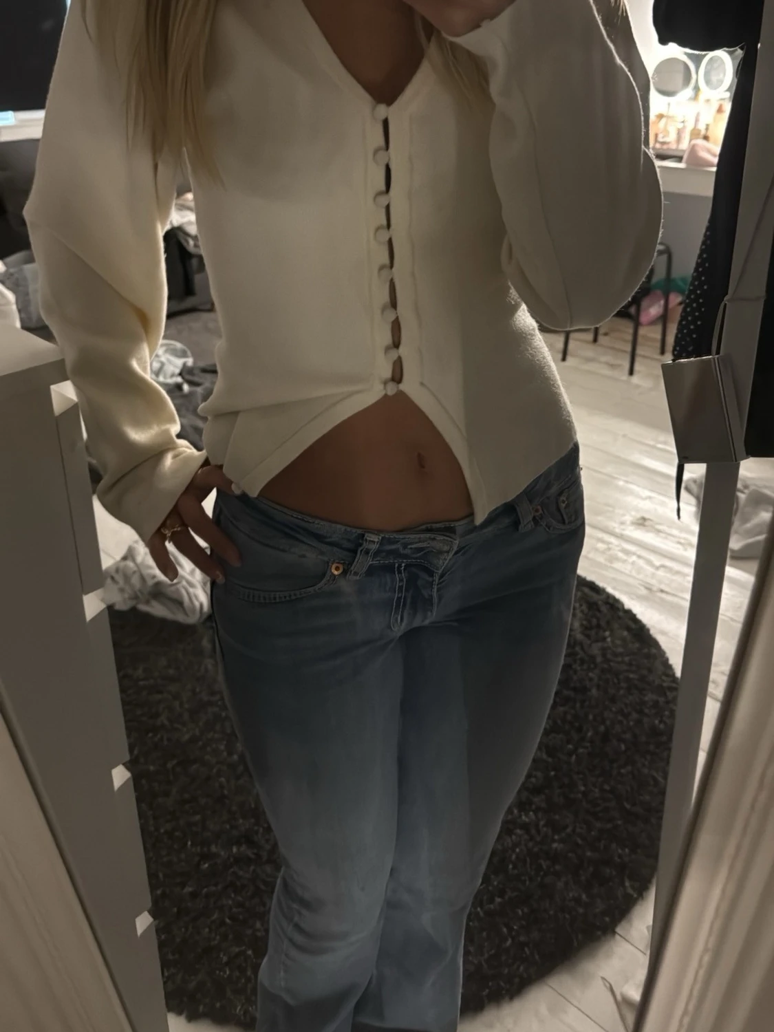 Ljusblå low waist bootcut jeans