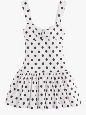 Vit prickig kortklänning - SÖKER