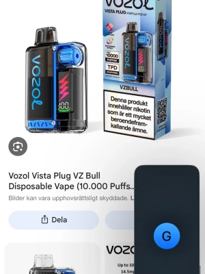 Vozol Vista Plug VZ Bull engångsvape - Laddbara vejp möts i Malmö går o byta smaker kommer in 200.000 Bloss snart
