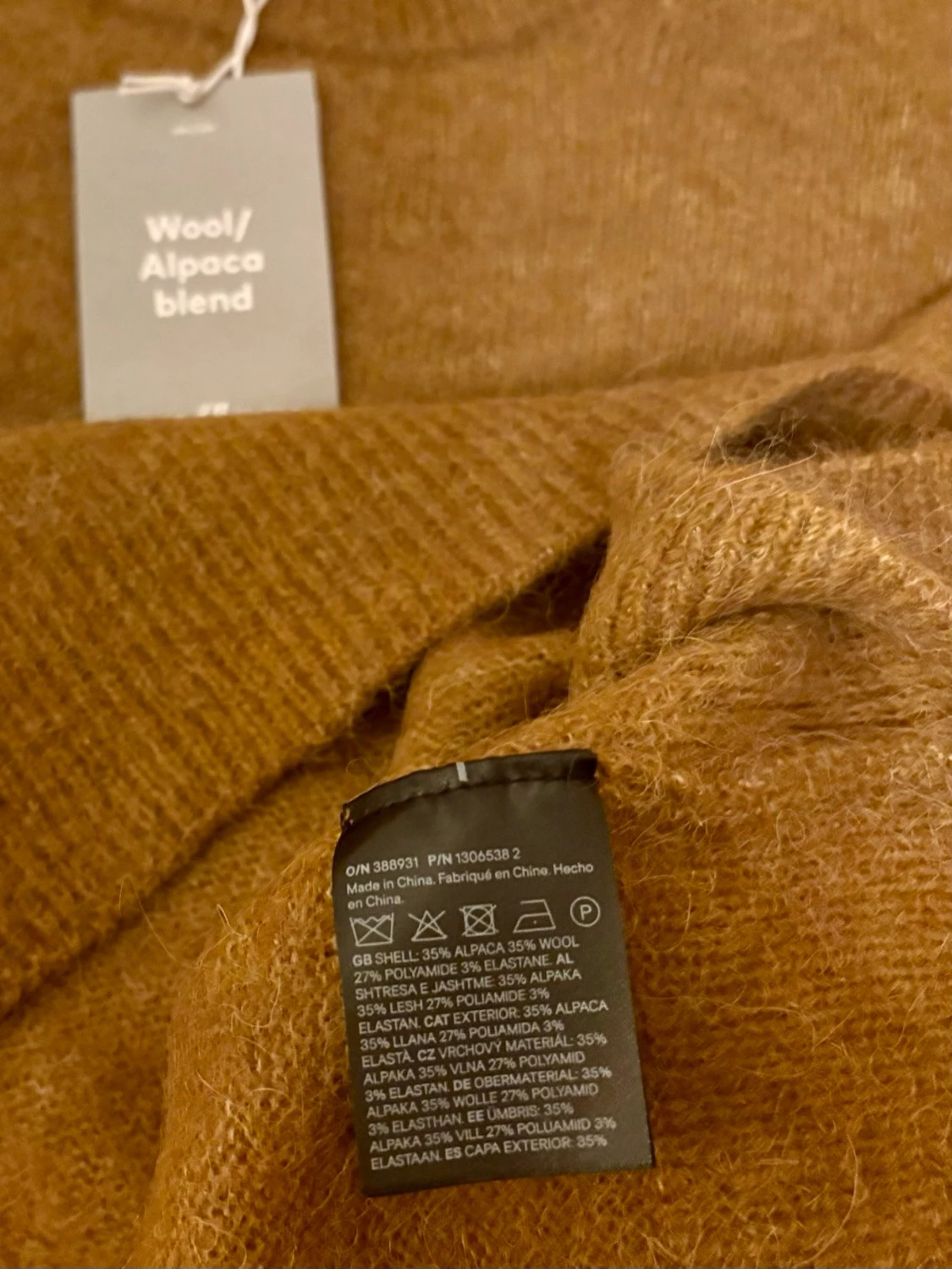 H&M Premium Stickad Tröja Ull & Alpackamix Strl.M - 1