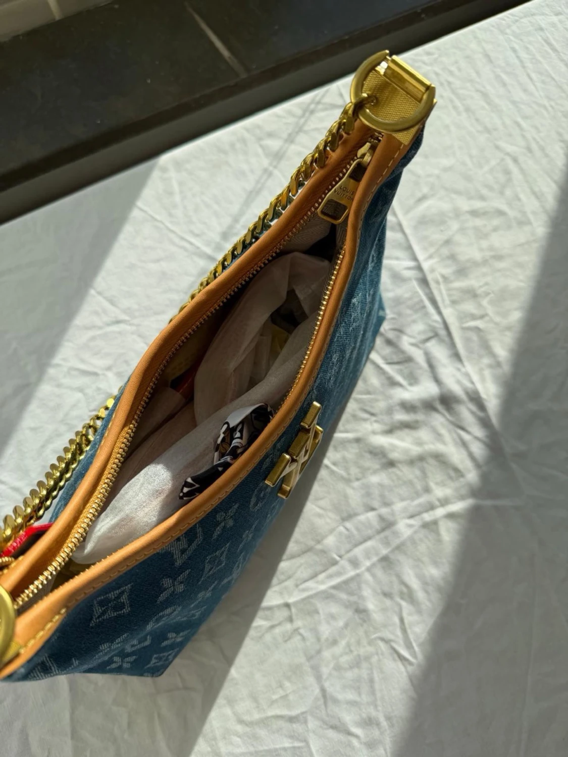 Blå Louis Vuitton denim handväska - 1