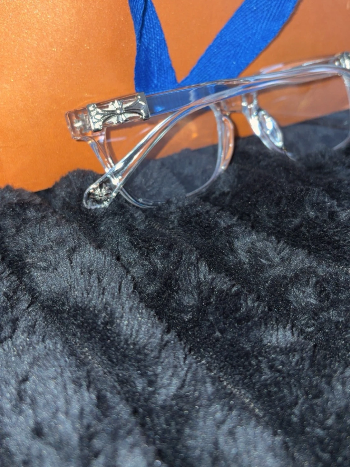  clear chrome heart glasses - 2