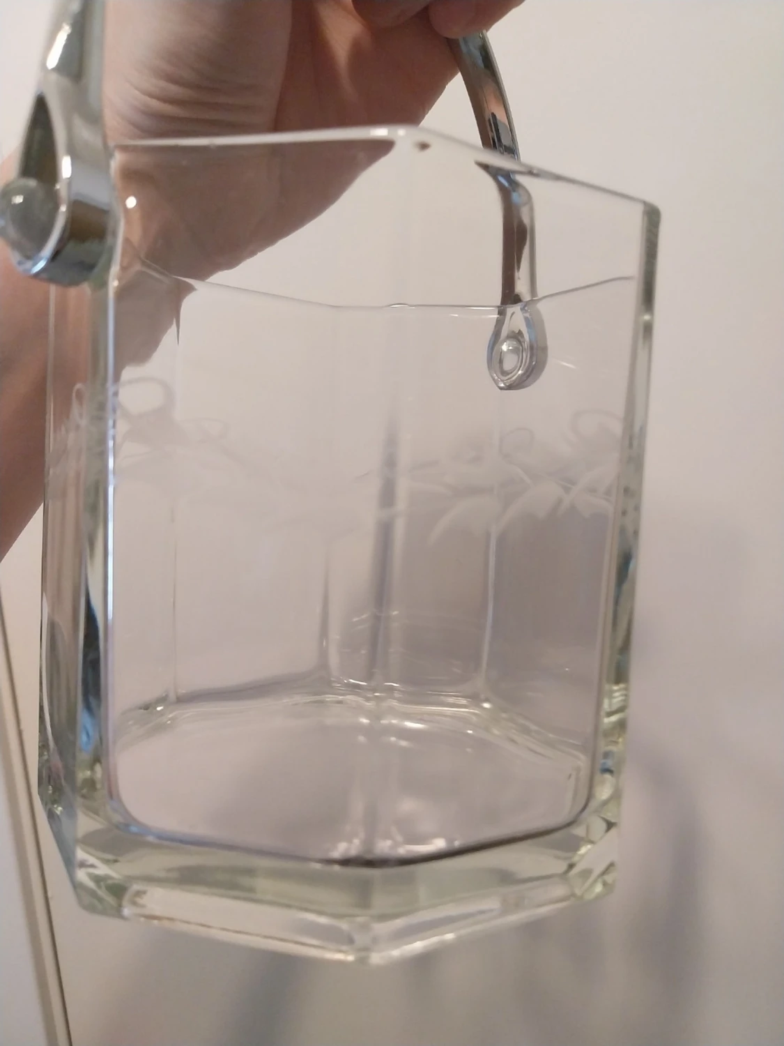 Sexkantad ishink i glas med handtag - 2