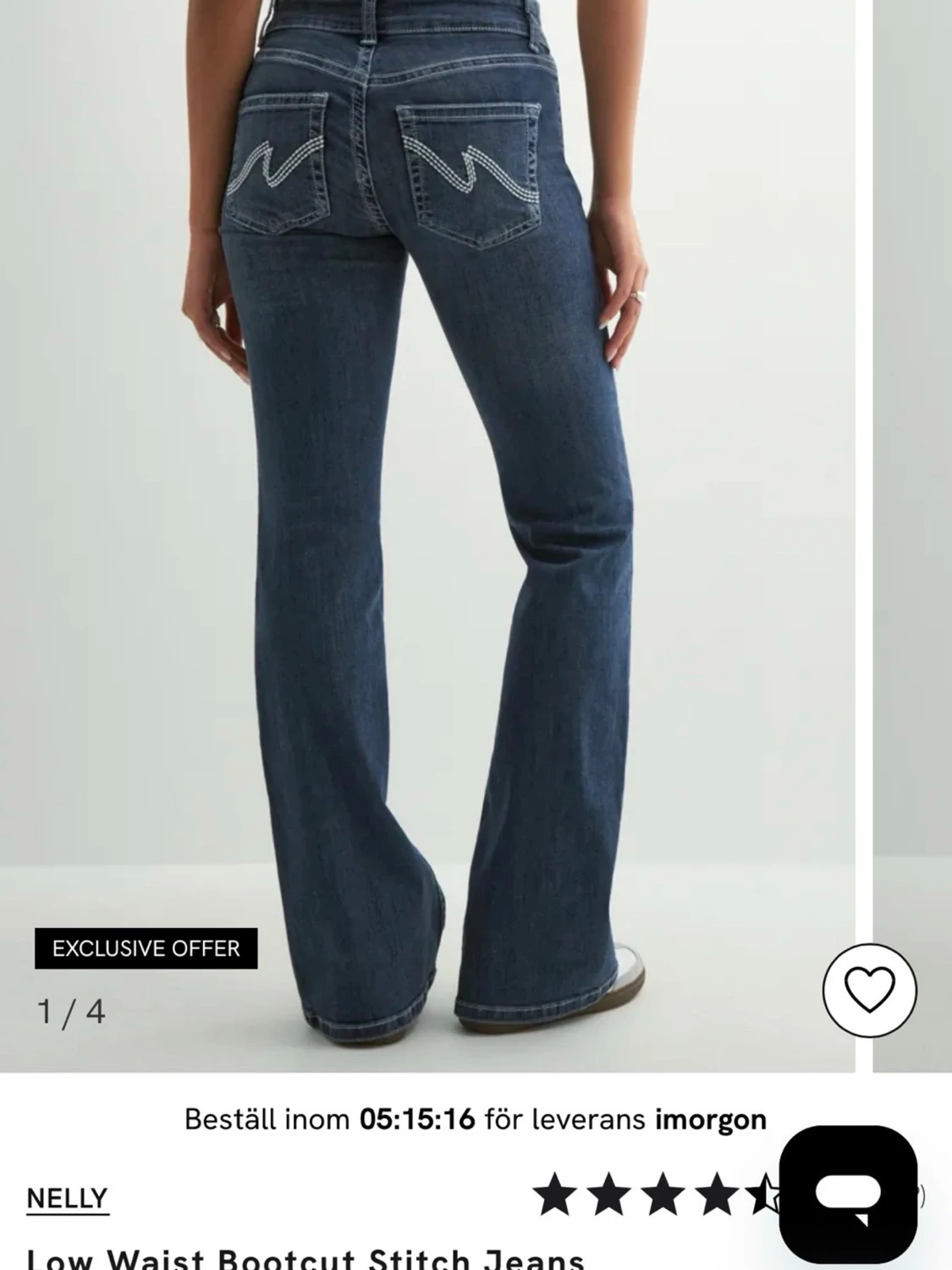 Mörkblå bootcut jeans - 2