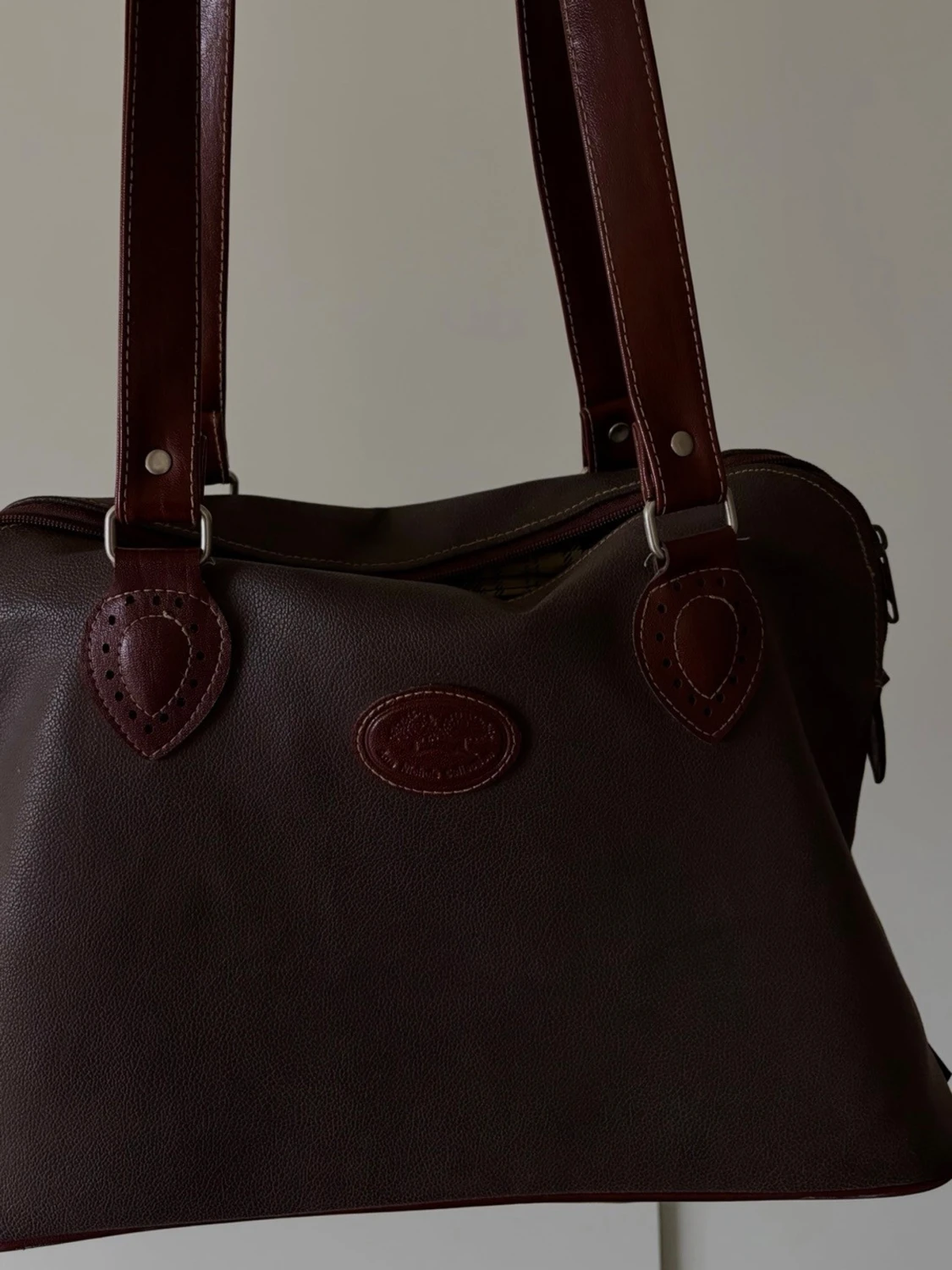 Mörkbrun läderhandväska från The Bridge - 1