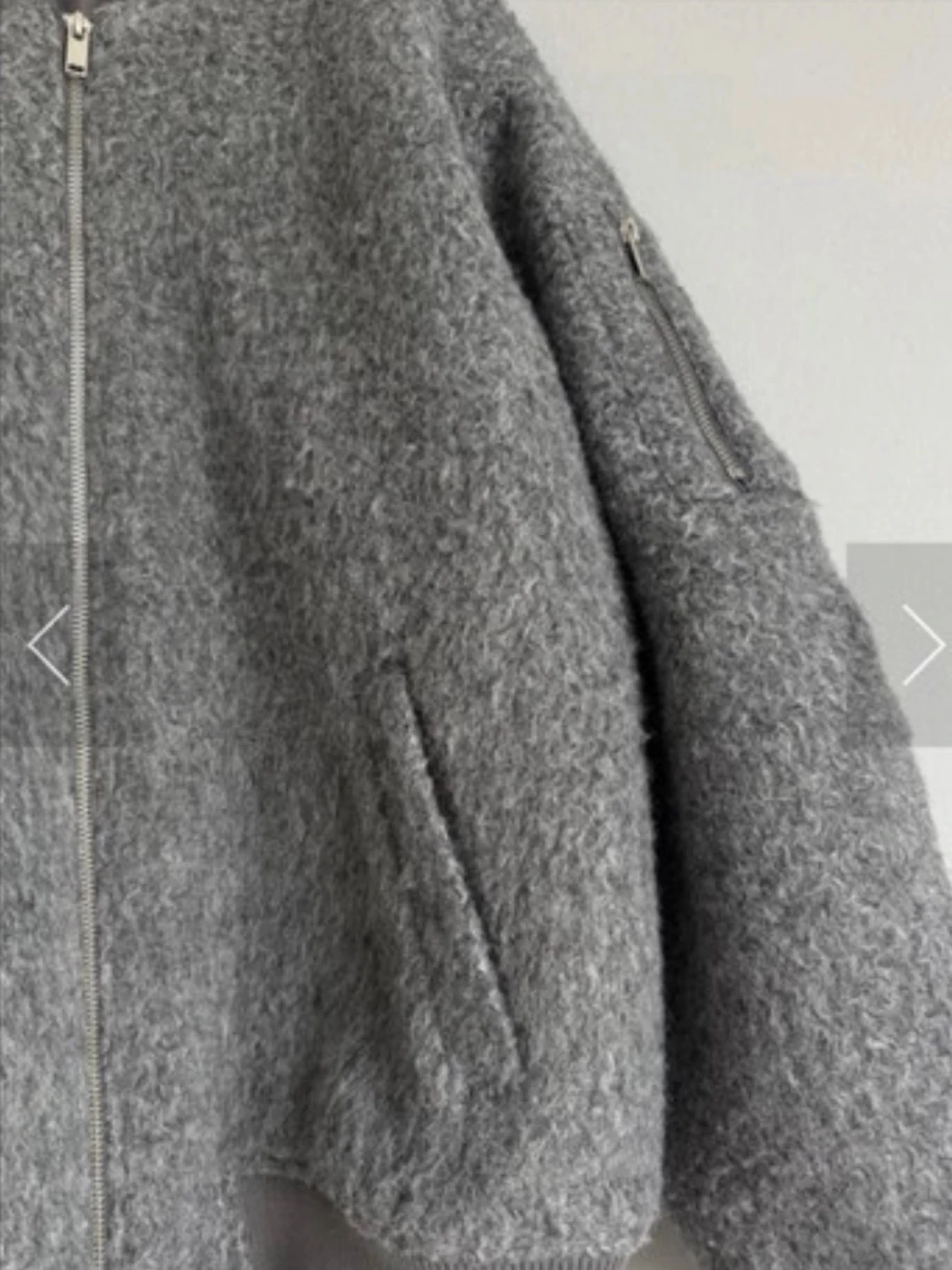 Grå bomberjacka i teddy från HM - 4