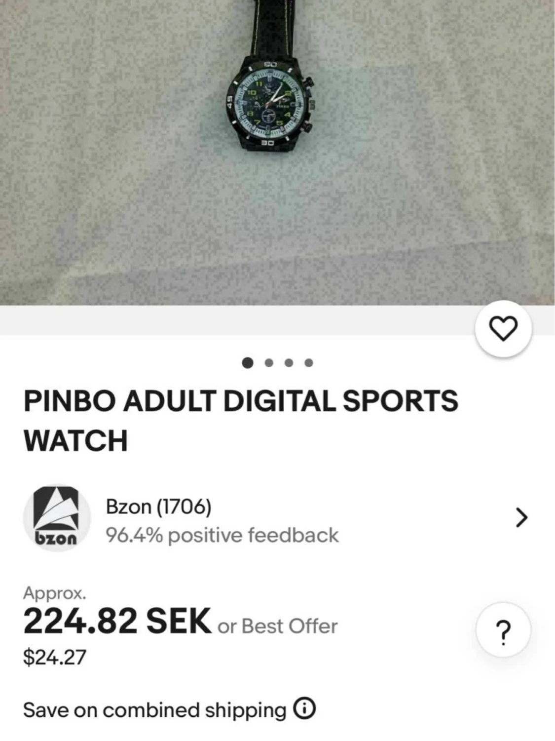 Pinbo Sports Diver 43mm Herrklocka - 5