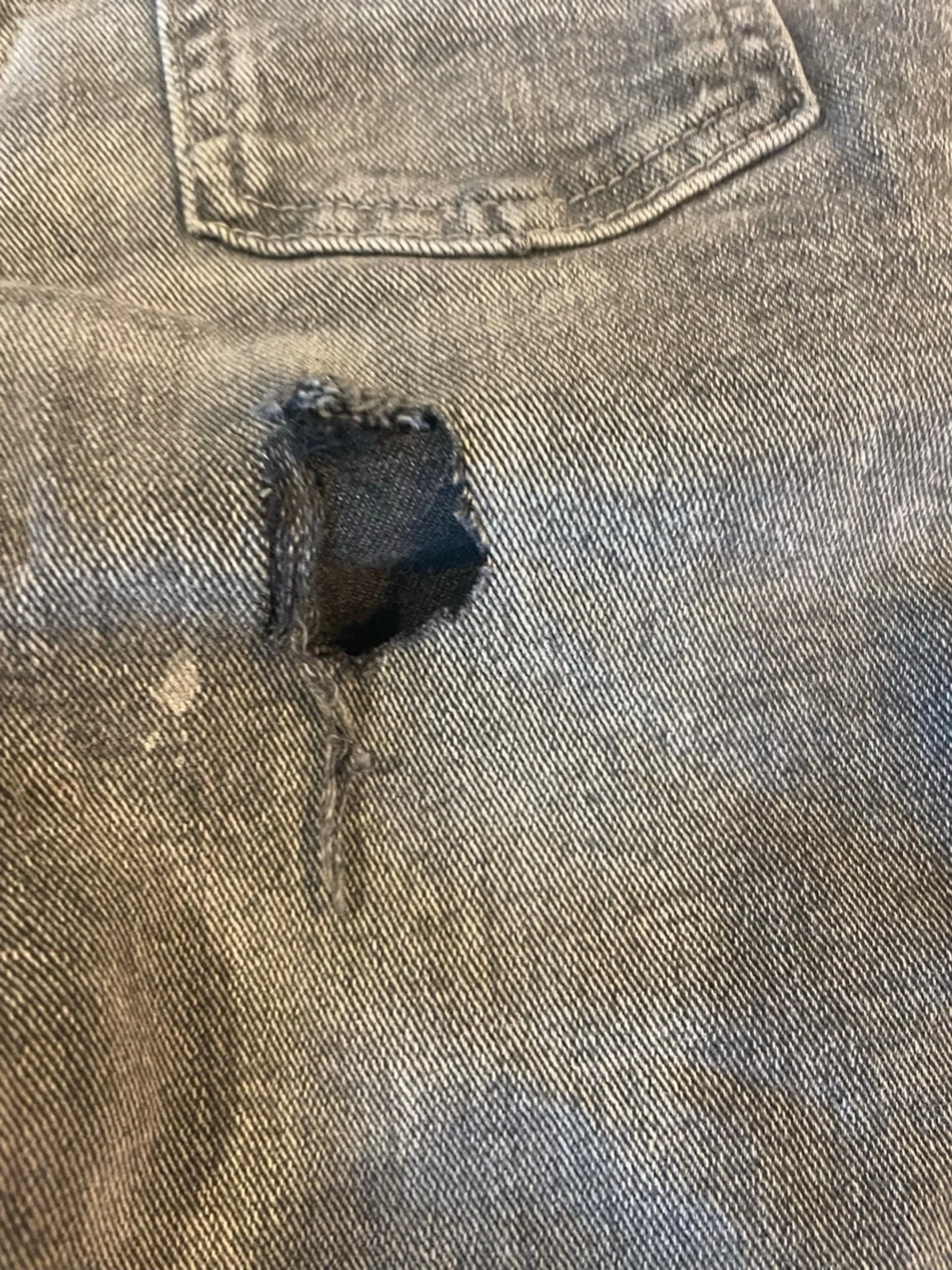 Grå slitna bootcut jeans - 3