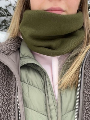 Olivgrön buff - Handsydd fleecebuff helt ny🩷