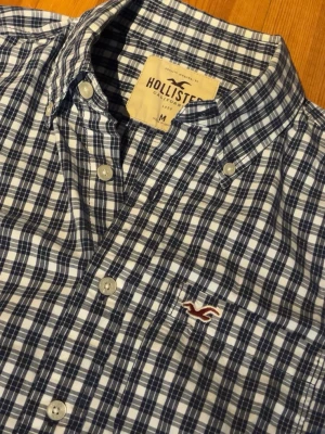 Hollister skjorta  - Blårutig skjorta från Hollister med vit knappstängning 👌 Storlek M o den är i  bomull. Perfekt för en avslappnad men ändå stilren outfit nu i sommar 🙌