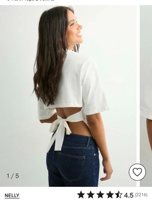 nelly back tie top vit  - nelly back tie top vit jättebra skick! strl XS