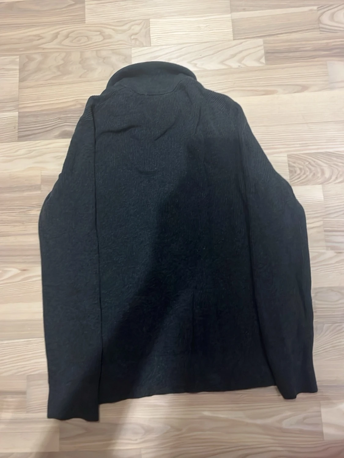 Mörkgrå stickad halvzip-tröja - 1