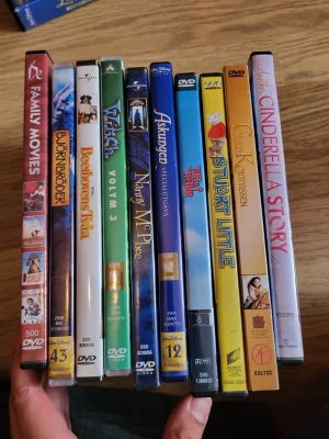 Children's movies dvd  - Buy 4 movies, get 1 free || All opened dvds are scratch free unless stated otherwise || Opened dvds 10sek: Another Cinderella story The golden compass  Stuart little Tur och retur Disney's Cinderella  (very minimal scratching shouldn't effect playing) Nanny mcphee  (very minimal scratching, shouldn't effect playing) W.i.t.c.h. (very minimal scratching, shouldn't effect playing) Beethoven's 2nd  Brother Bear  Family movies red || || check my other ads for more movies