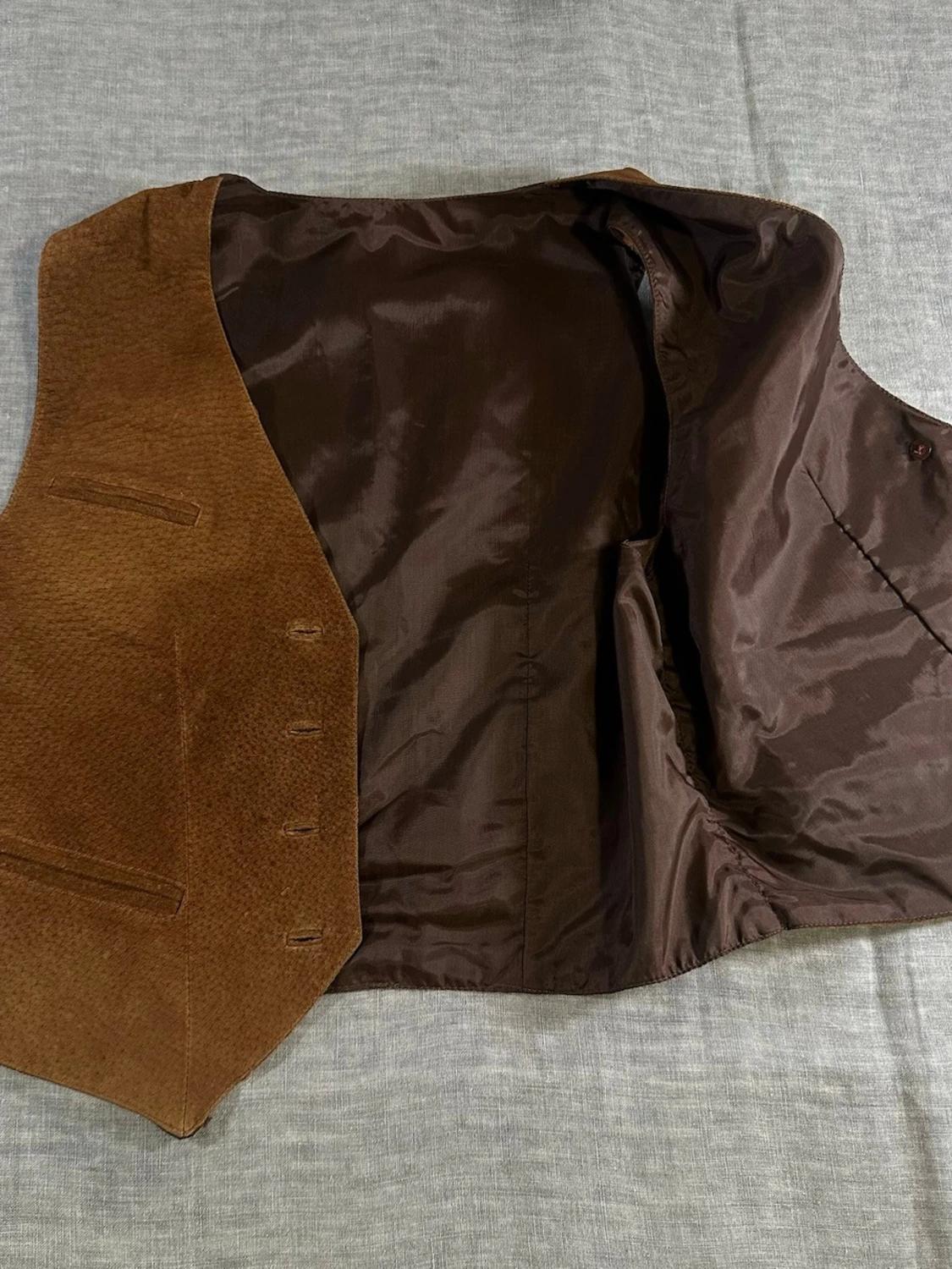 90s Western Leather Vest 🤎 Cowboycore Waistcoat Size S - 5