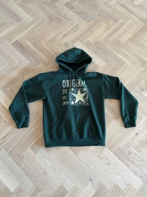 Grön hoodie med tryck och huva - Säljer min unika hoodie från SCNDI. Använt fåtal gånger och inga defekter. Denna är limited edition så du kommer sticka ut!