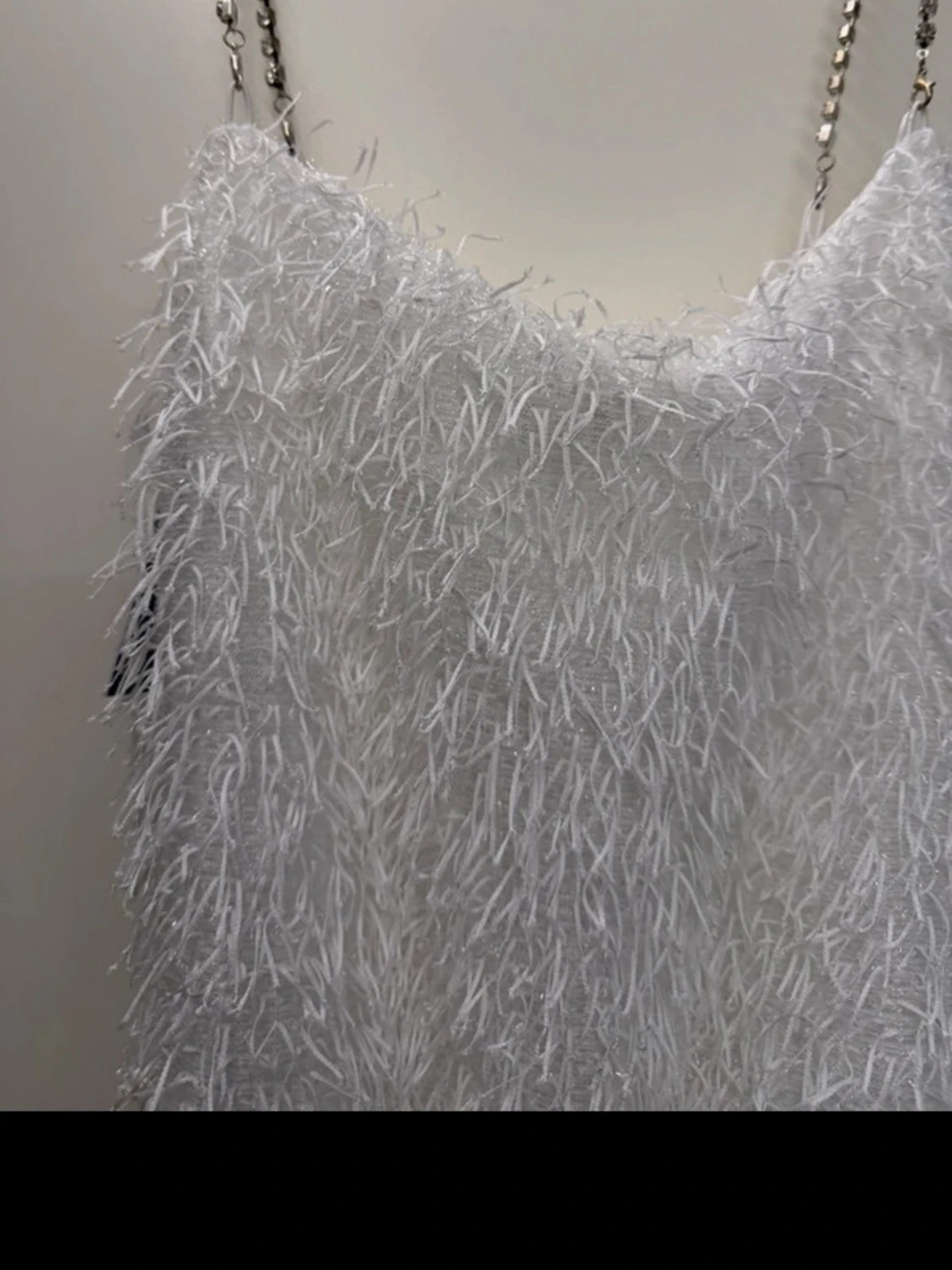 Vit långklänning med fransar - 1