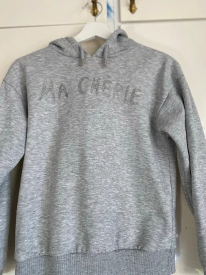 Grå hoodie MA CHÉRIE Gina Tricot - Superfin grå hoodie med silvriga stenar där fram🤍✨
