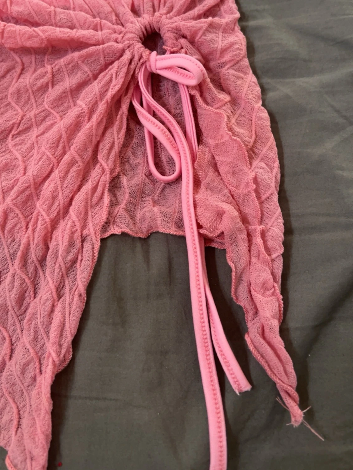 Rosa mesh topp med dragsko - 1