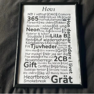 Hov1 tavla - Egendesignad Hov1 tavla med Hov1s låtar! Köp en för att hylla de 4 grabbarna som uppmanade en hel generation att sparka backspeglar påvägen hem. OBS: ram ingår ej. Just nu fri frakt!