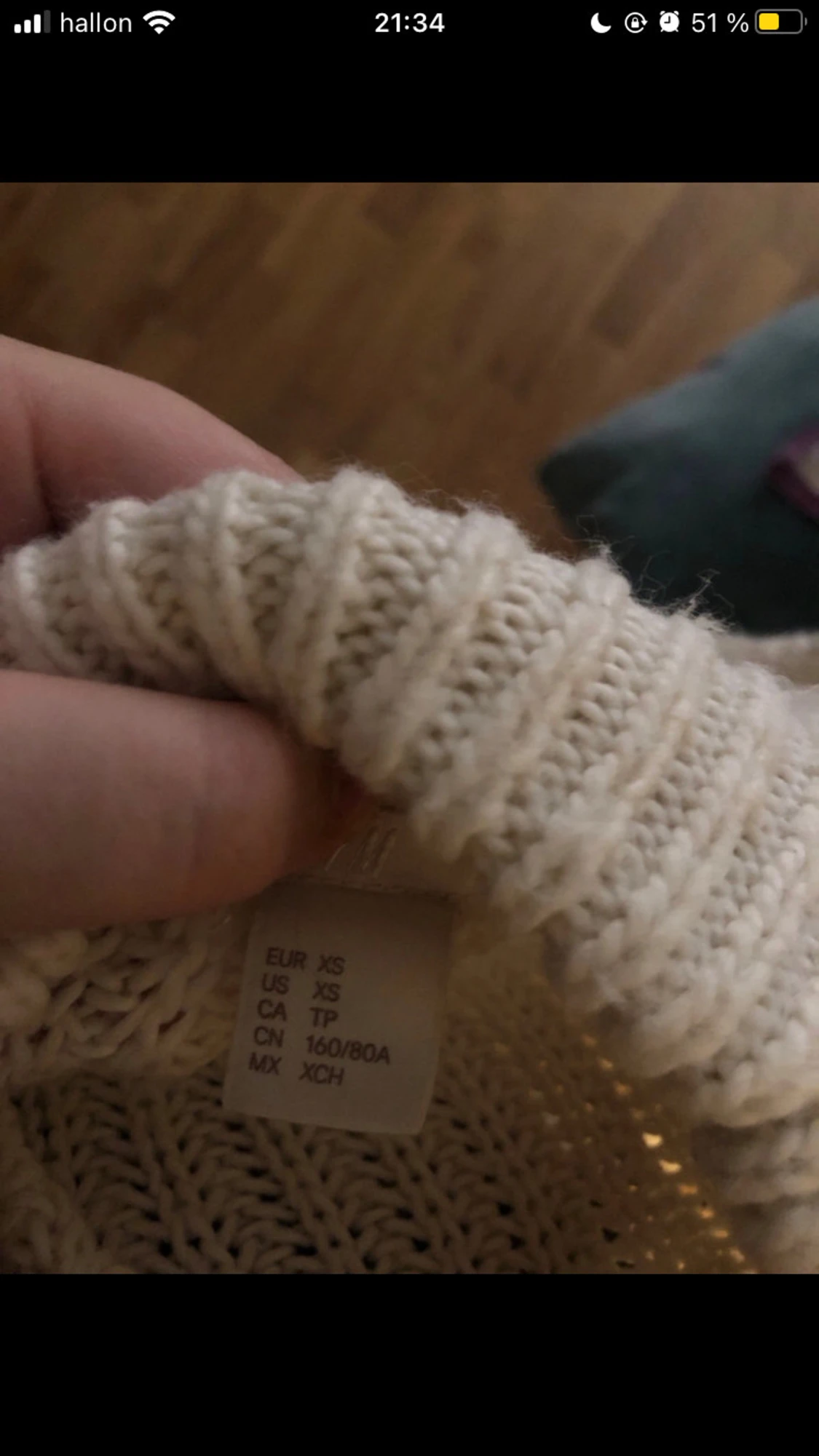 Beige stickad tröja XS - 3