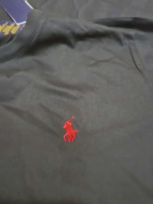 Svart t-shirt från Polo Ralph Lauren - Svart t-shirt från Polo Ralph Lauren med klassisk röd broderad logga på bröstet. T-shirten har rund halsringning och korta ärmar. Tillverkad i mjuk bomull för en skön känsla och stilren look.