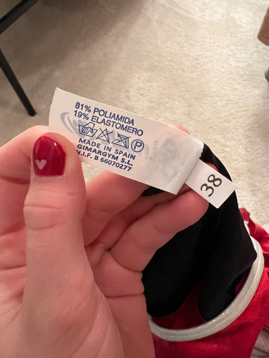 Svart och röd gymnastikdräkt med strass - 5