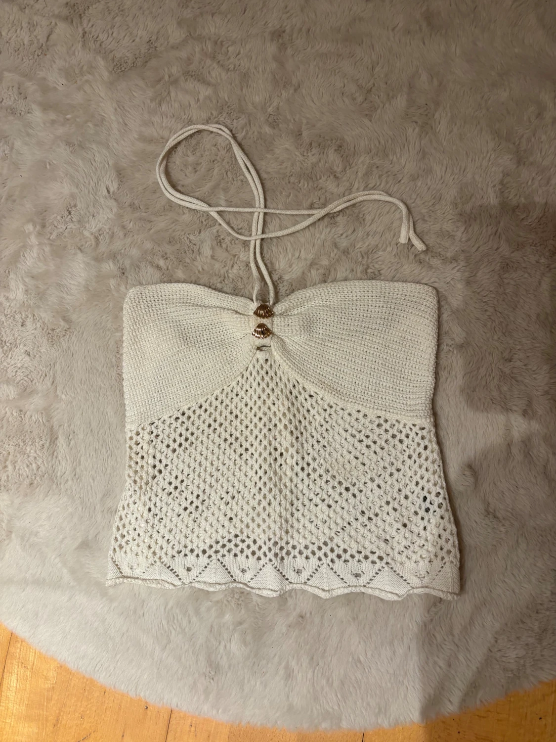 Vit stickad topp