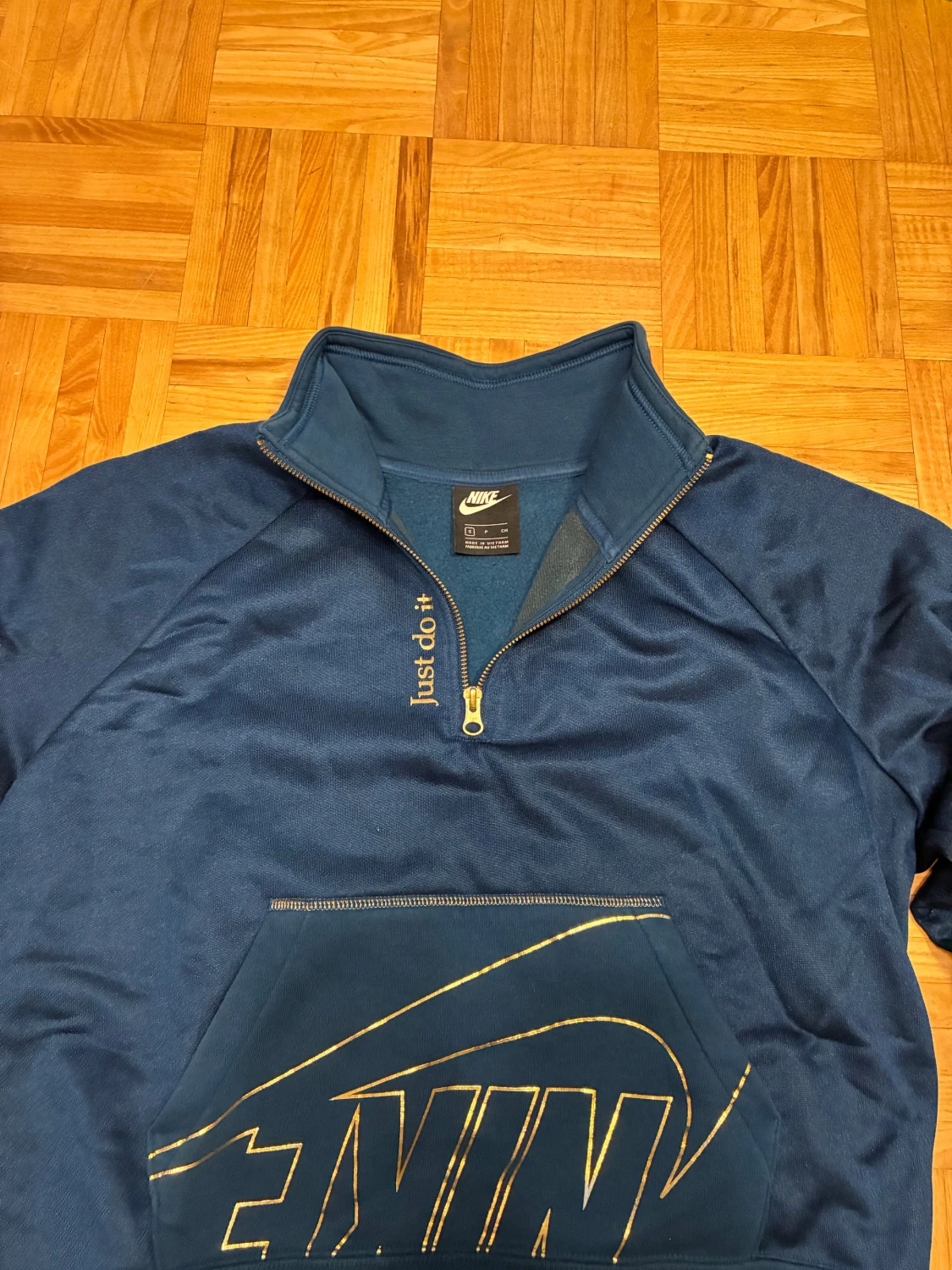 Marinblå Nike half zip sweatshirt S - 4