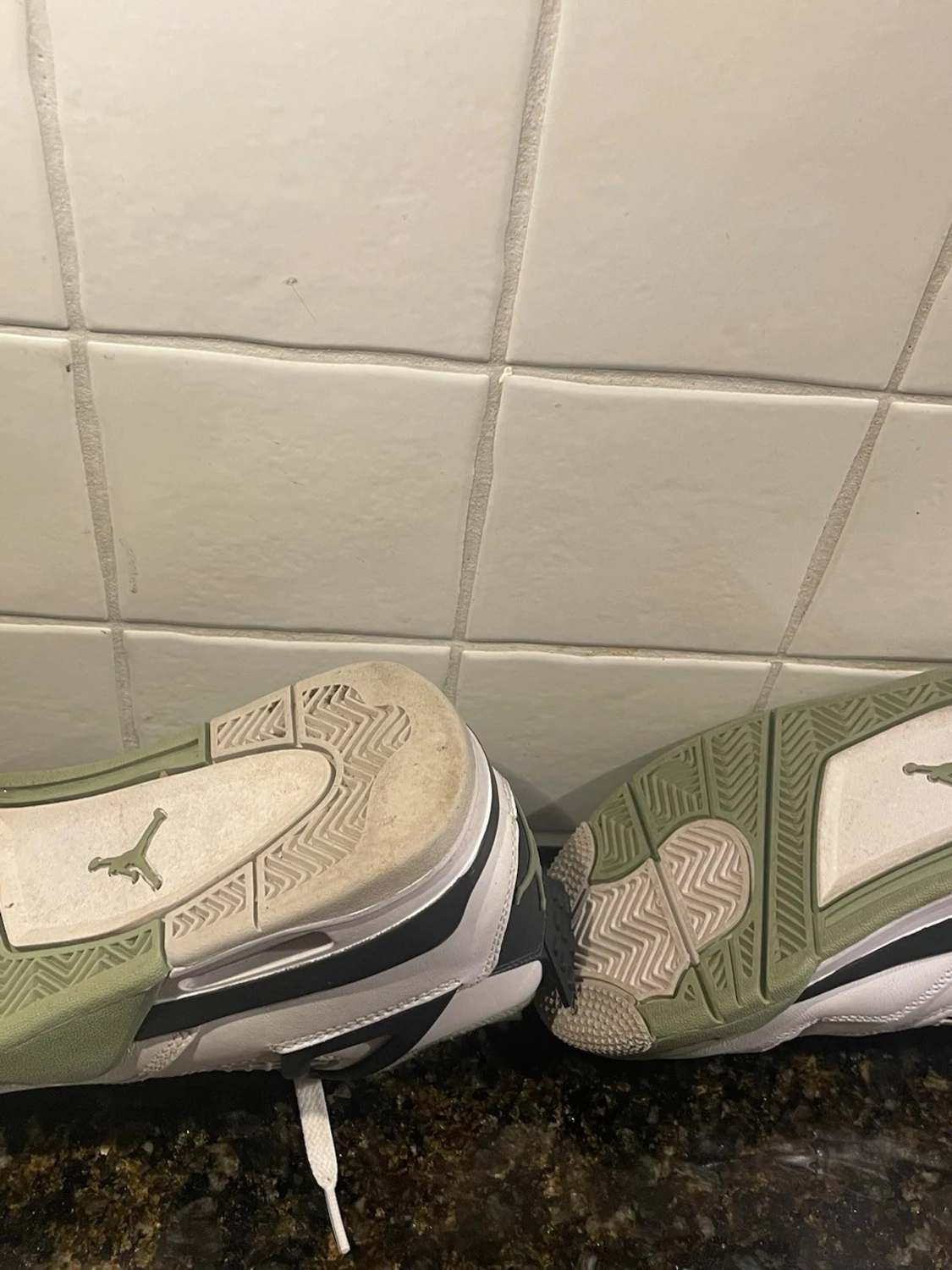 Nike Jordan 4 sneakers vit/grön - 2