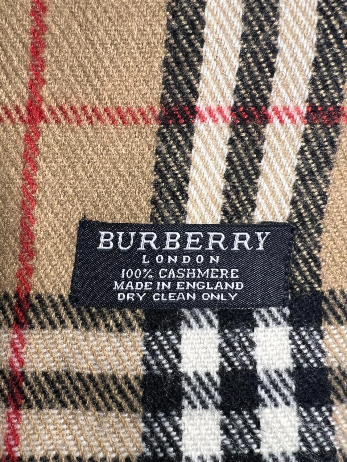 Beige rutig Burberry kashmirväst - 1