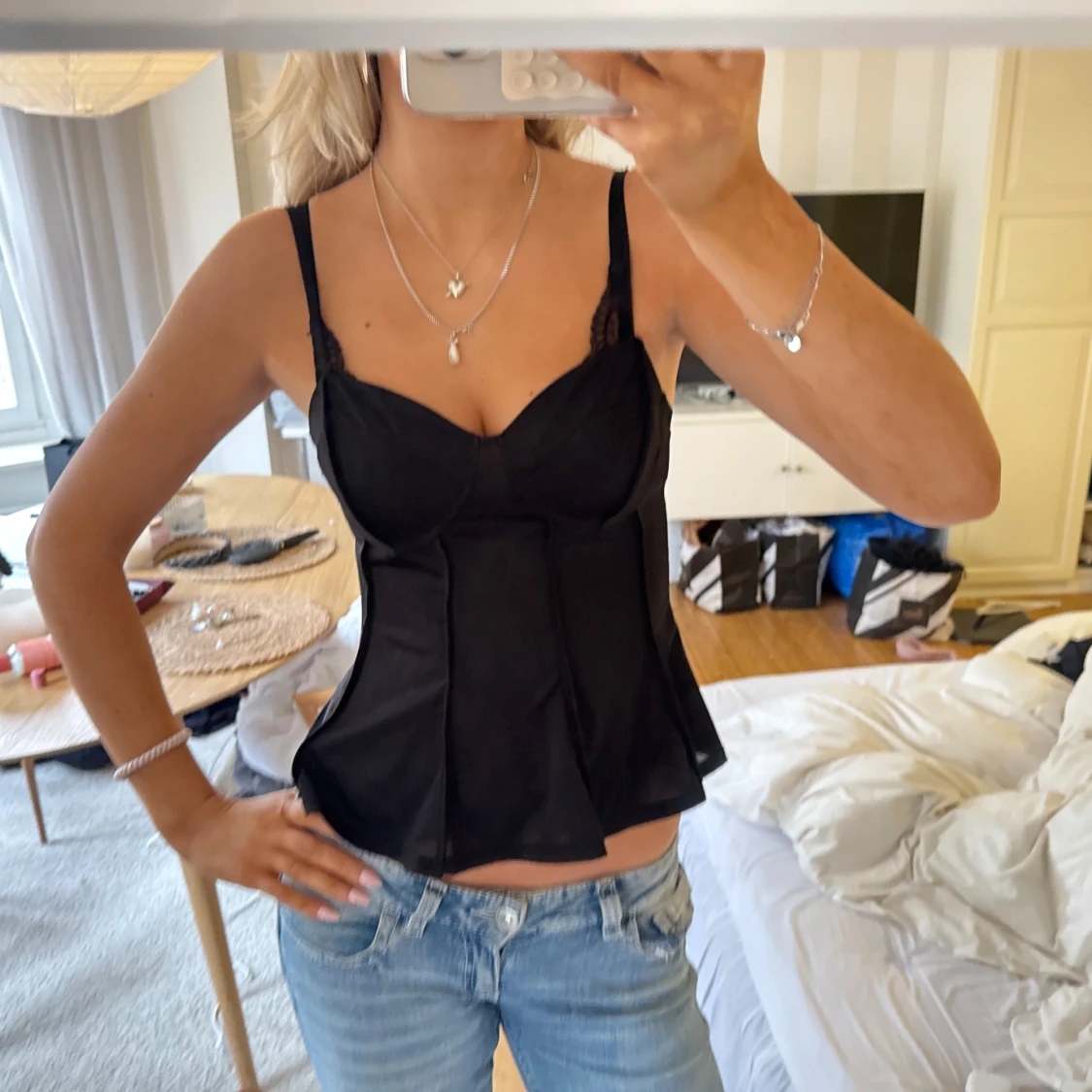 Svart korsett-topp - 1