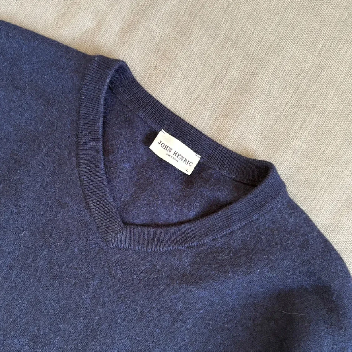 Marinblå kashmirtröja John Henric - 1