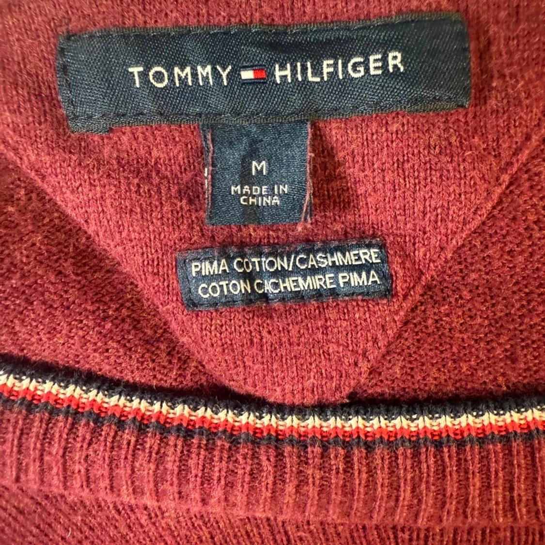 Vinröd tröja Tommy Hilfiger M - 3