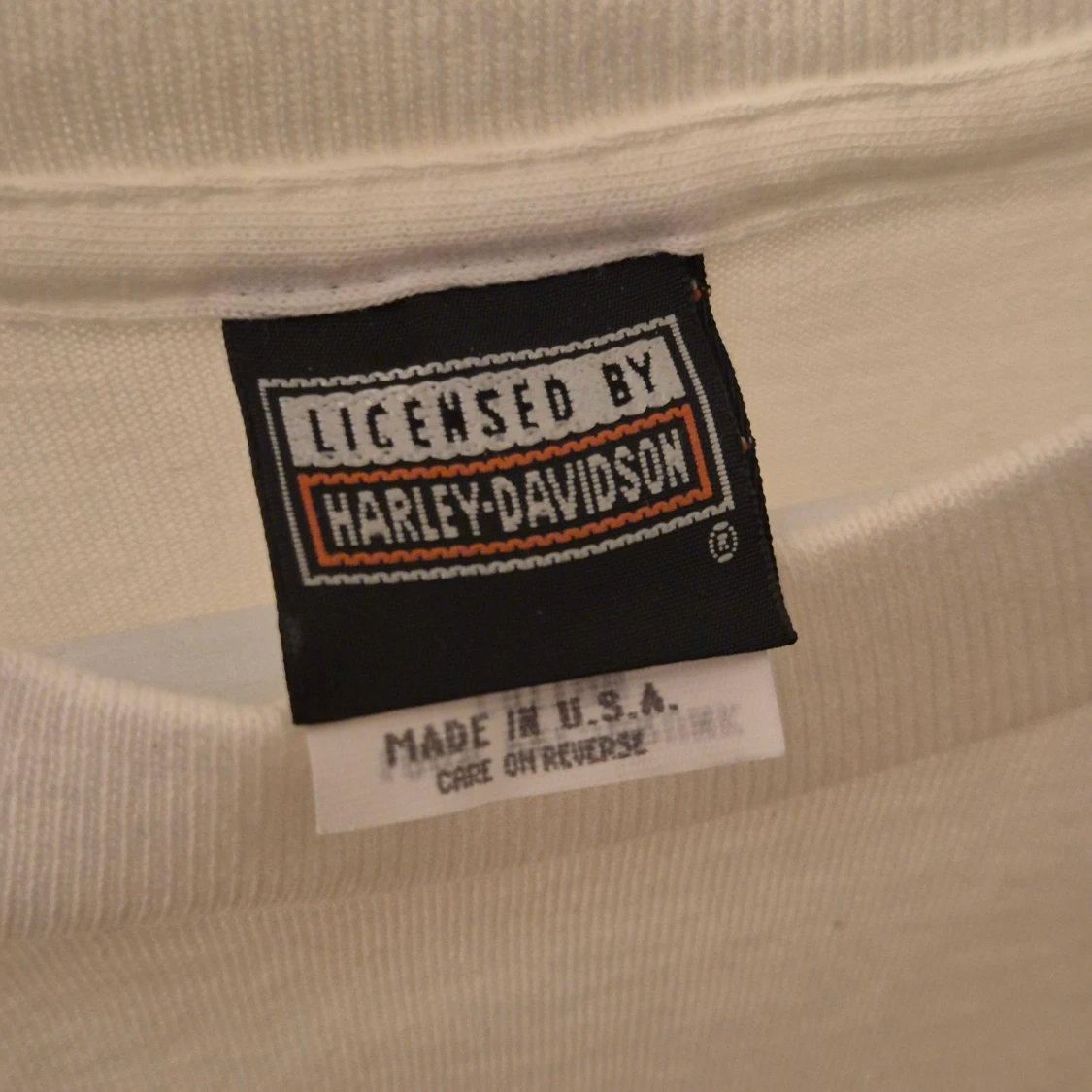 Vit Harley-Davidson vintage single stitch t-shirt med tryck - 2