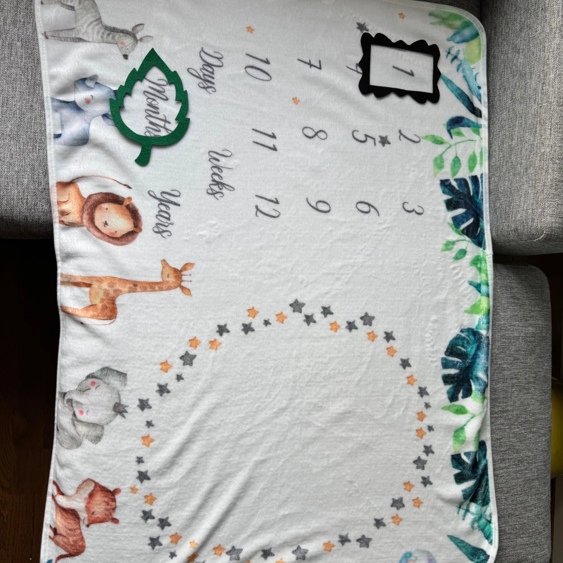 Baby fotomatta newborn milestone photos filt blanket - 1