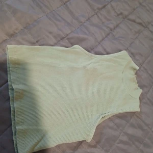 Ljusgrön ribbad polotopp 157 XS/S - Säljer en ljusgrön ribbad polotopp från 157 i storlek XS/S. Toppen är ärmlös med hög krage och har en tight passform. Perfekt att styla med jeans eller kjol för en clean look.