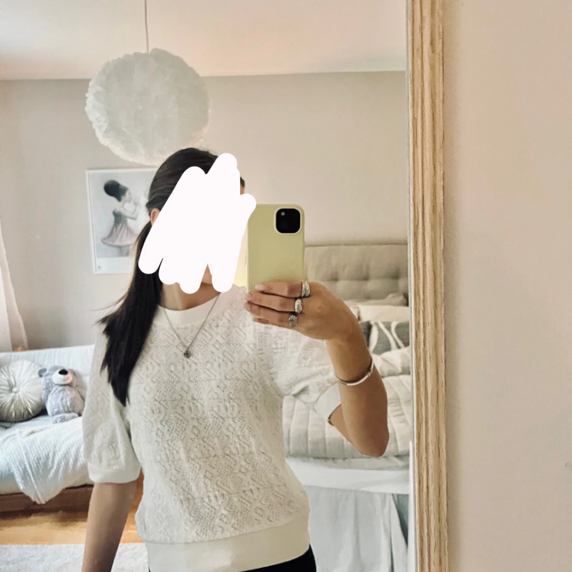 Vit stickad tröja Holly & Whyte XS