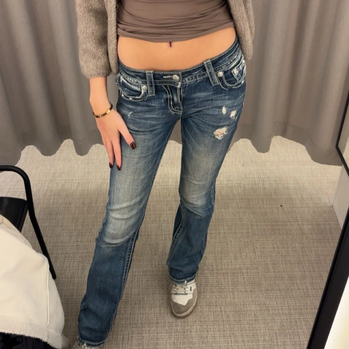 Miss Me blå bootcut jeans med detaljer - 3