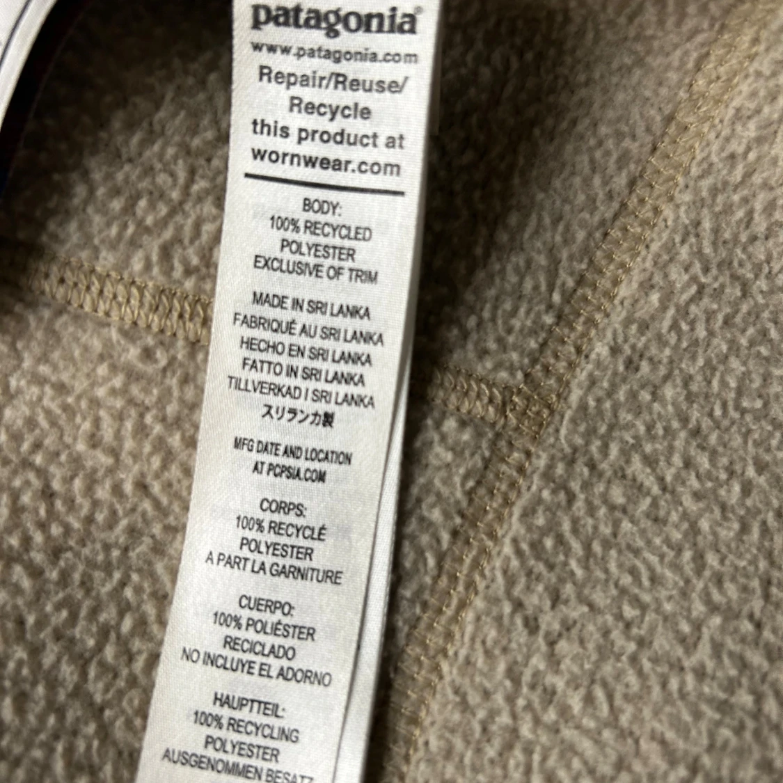 Beige teddy fleece från Patagonia L - 3