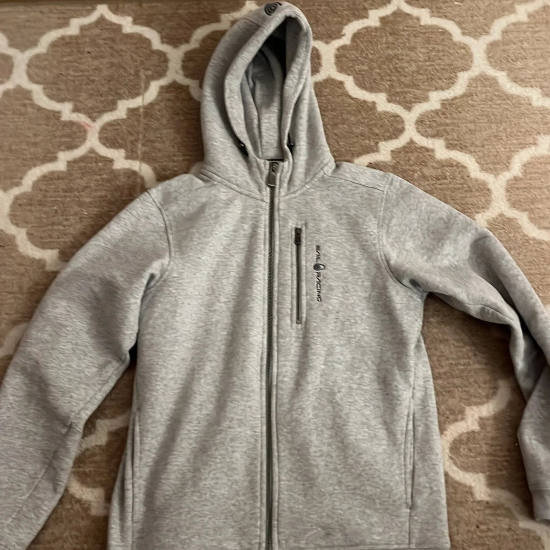 Ljusgrå hoodiejacka Sail Racing